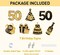 50th Birthday Yard Signs with Stakes, 7 Pcs Birthday Decorations for Men & Women with LED Lights & Double-Sided Tape, Ideal Outdoor/Indoor Party Favors, Photo Props & Lawn Decorations
